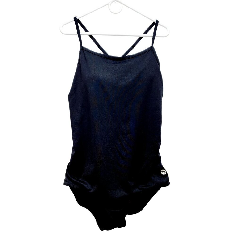 Baleaf Womens UPF 50 Black One-Piece Swimsuit Adjustable Straps Cross Back 2XL